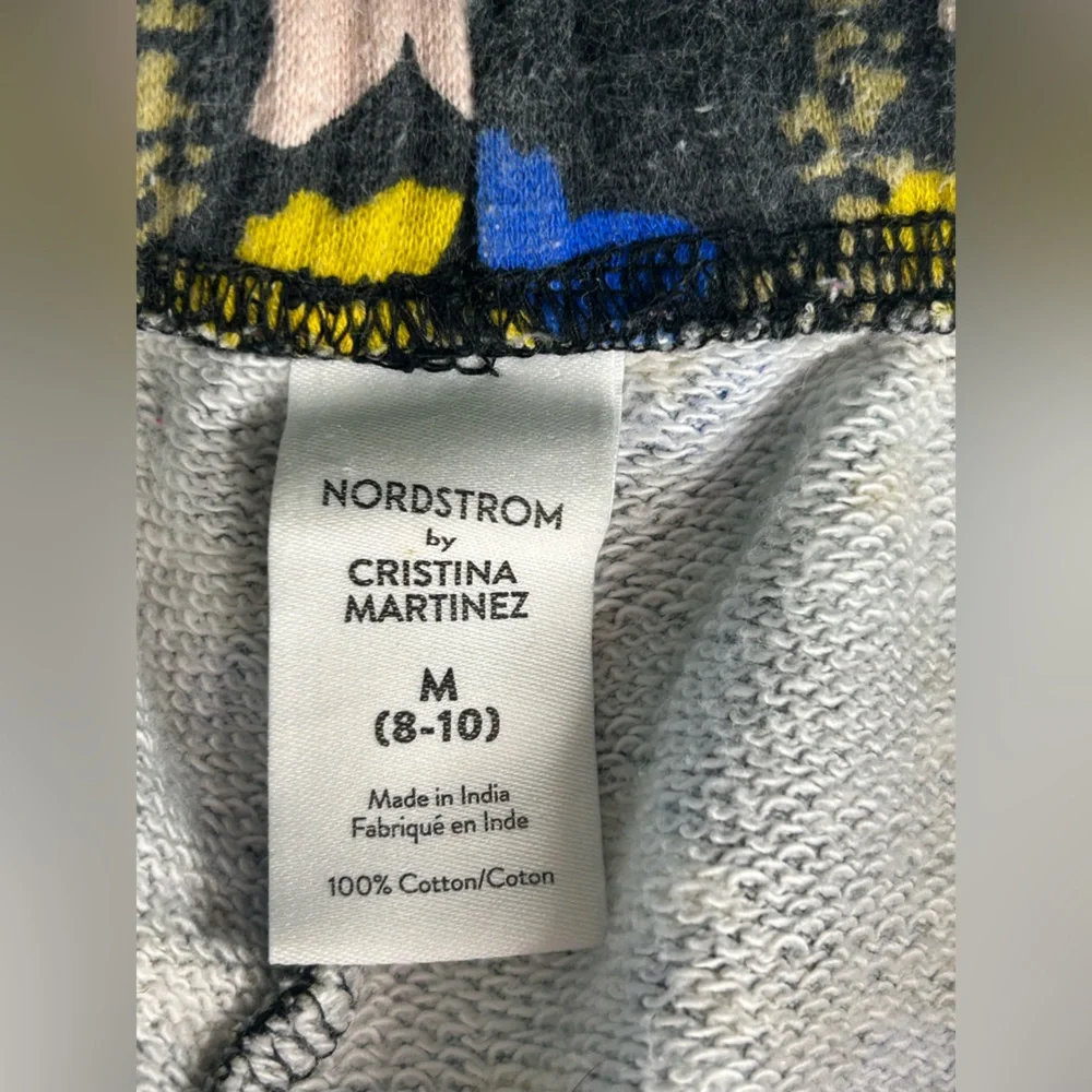 Nordstrom by Cristina Martinez Girls Jogger Sweat Pants Floral Elastic Pockets
